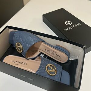 Mario Valentino Blue Quilted Mules